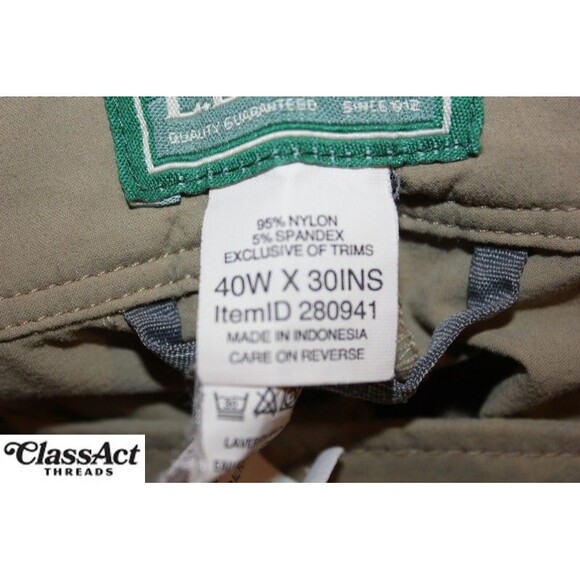 LL Bean Mens Hiking Convertible Stretch Outdoor Cargo Pant Lightweight Tan 40X30 - Picture 3 of 9